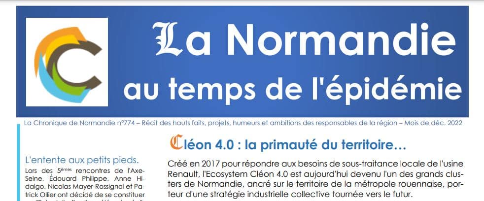 La Chronique de Normandie parle de l’ECOSYSTEM CLEON 4.0